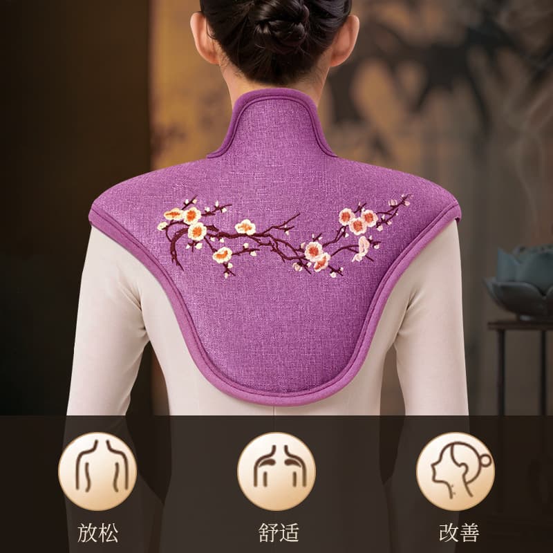 Cervical and Shoulder Electric Heater with Sea Salt Moxibustion Hot Compress Bag, Home Use Shoulder Warmer and Neck Heating Vest