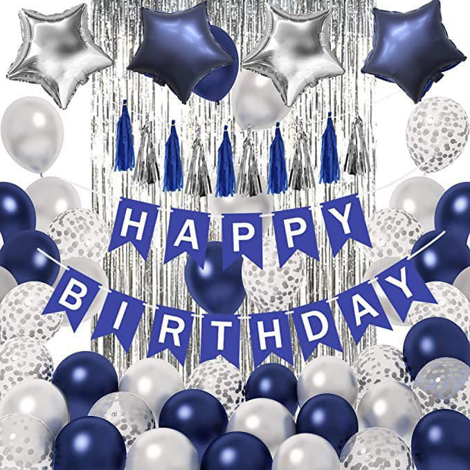 Navy Blue Night Blue Balloon Combo Set Ink Blue Series Kit Birthday Party Graduation Decoration