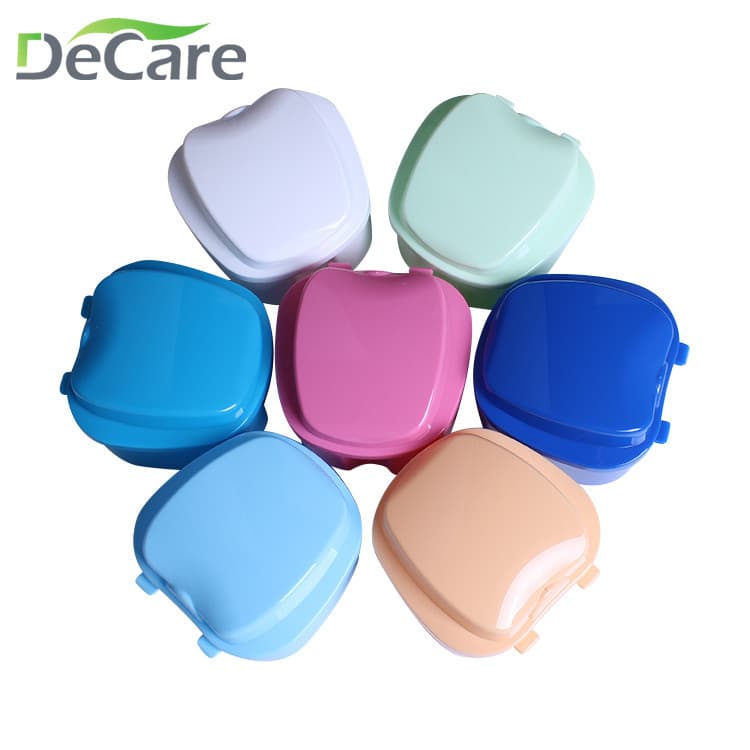 Apple-shaped teeth box, retainer case, denture box, dental tray holder, portable and easy to clean