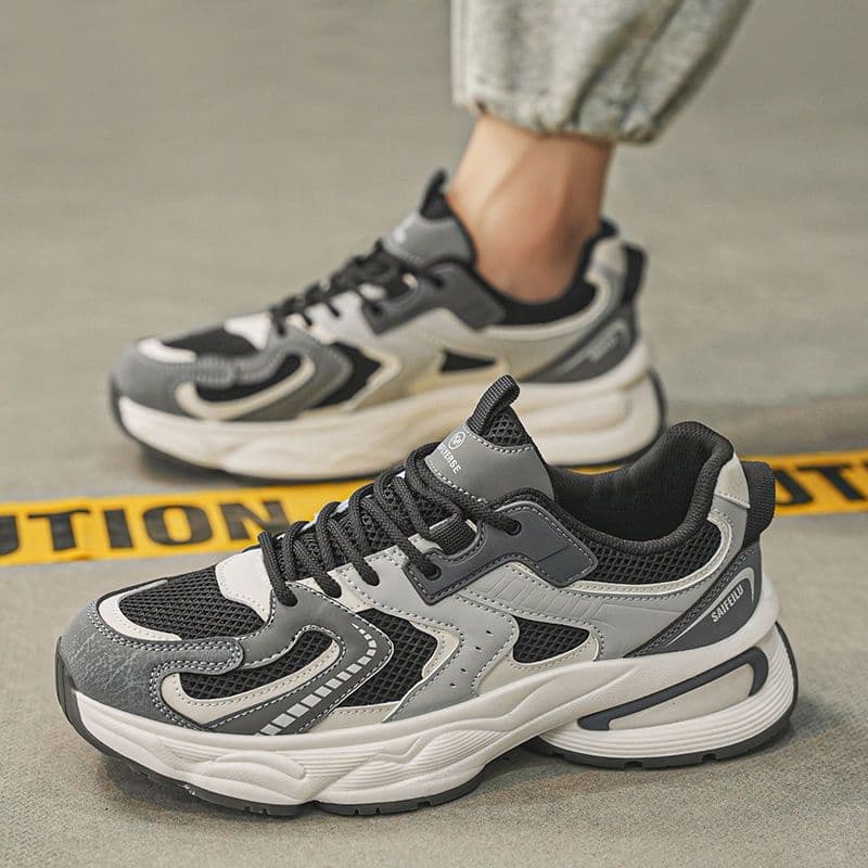 Summer Men's Shoes 2025 New Breathable Mesh Sports Shoes Trendy Versatile Thick Sole Casual Dad Shoes