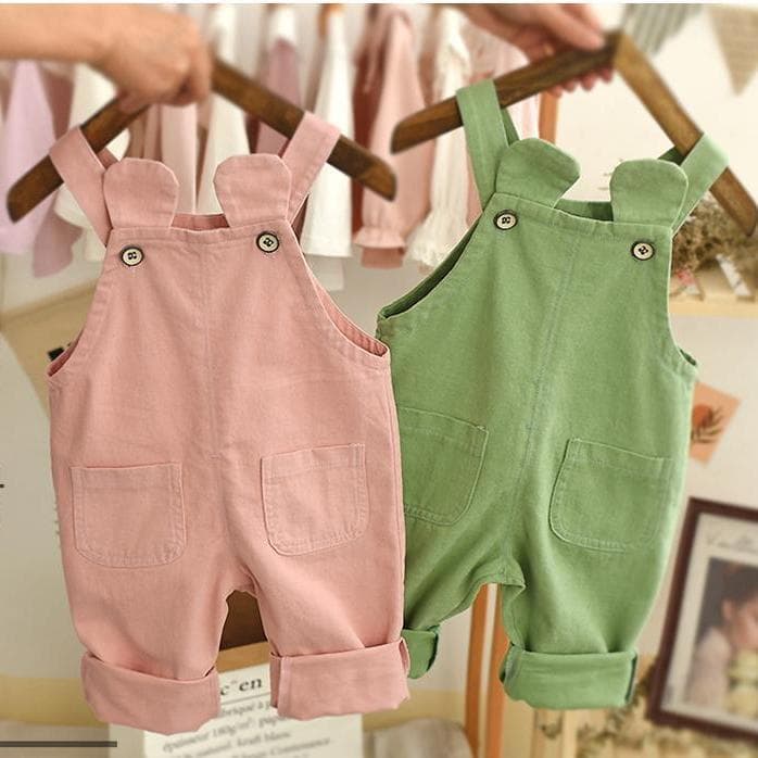 Baby Bib Overalls Children's Cotton Pants Summer New Style Infant Toddler Versatile Denim Jumpsuit Boys and Girls Long Pants