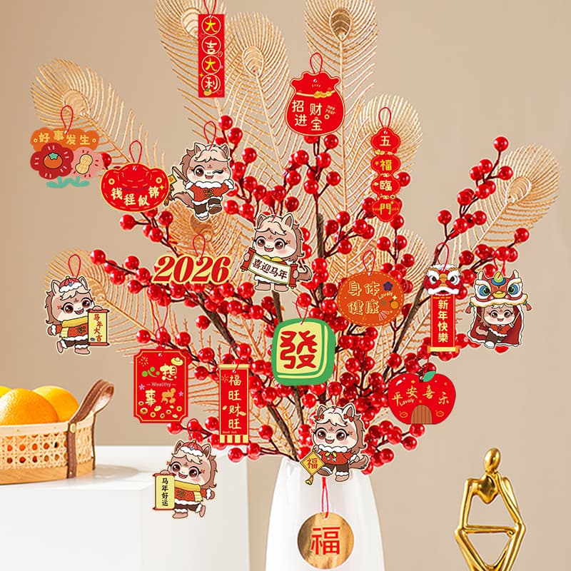 Creative New Year of the Horse Hanging Ornaments: New Year Decor, Living Room Money Tree Arrangement, Festive Decorative Items