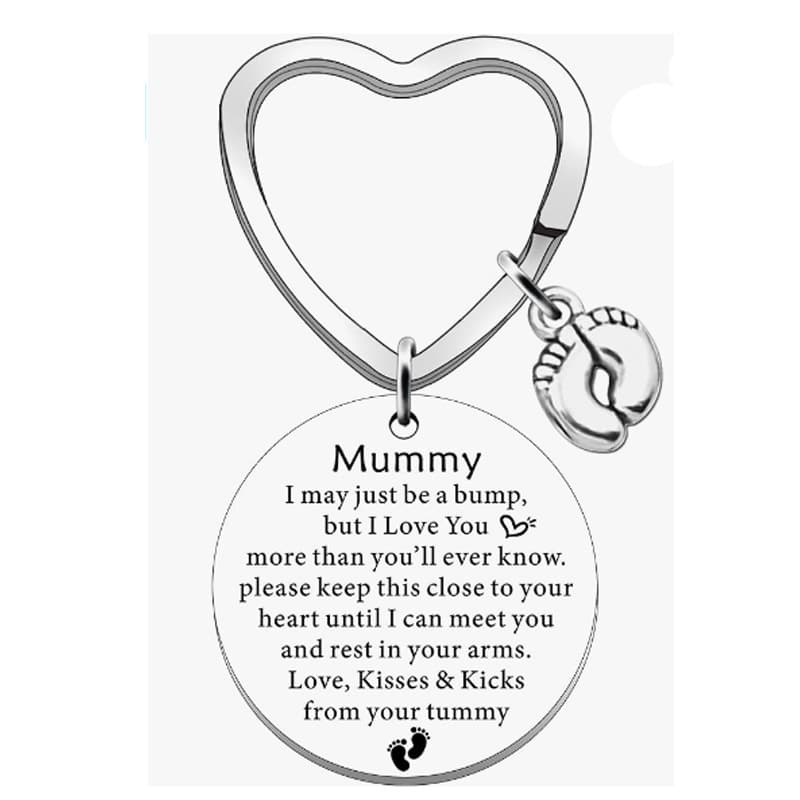 Mummy hand in hand stainless steel keychain wholesale Father's Day Mother's Day cross-border hot sale