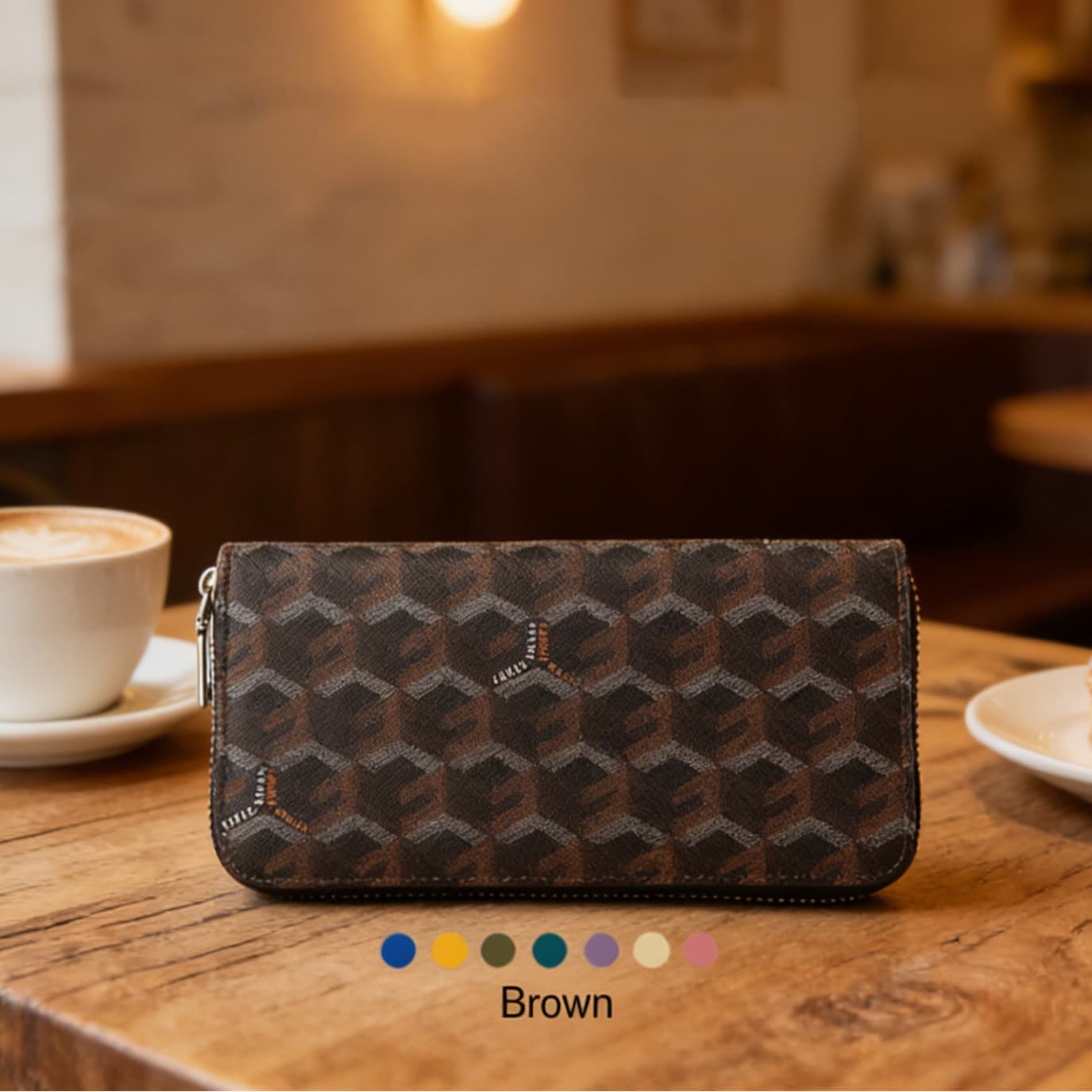 Classic Export Style Cross-Border New Dog Tooth Bag Multifunctional Simple Long Wallet for Men and Women Money Clip Wallet