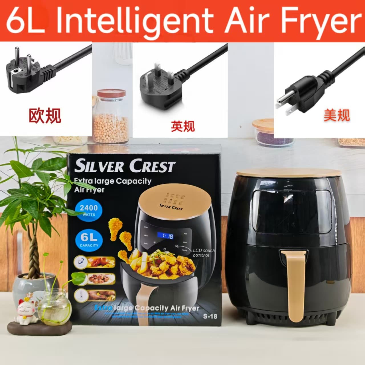 Air Fryer - Multi-Function Smart Touch Oven 6/8/15L Large Capacity Air Fryer Electric Fryer French Fry Machine