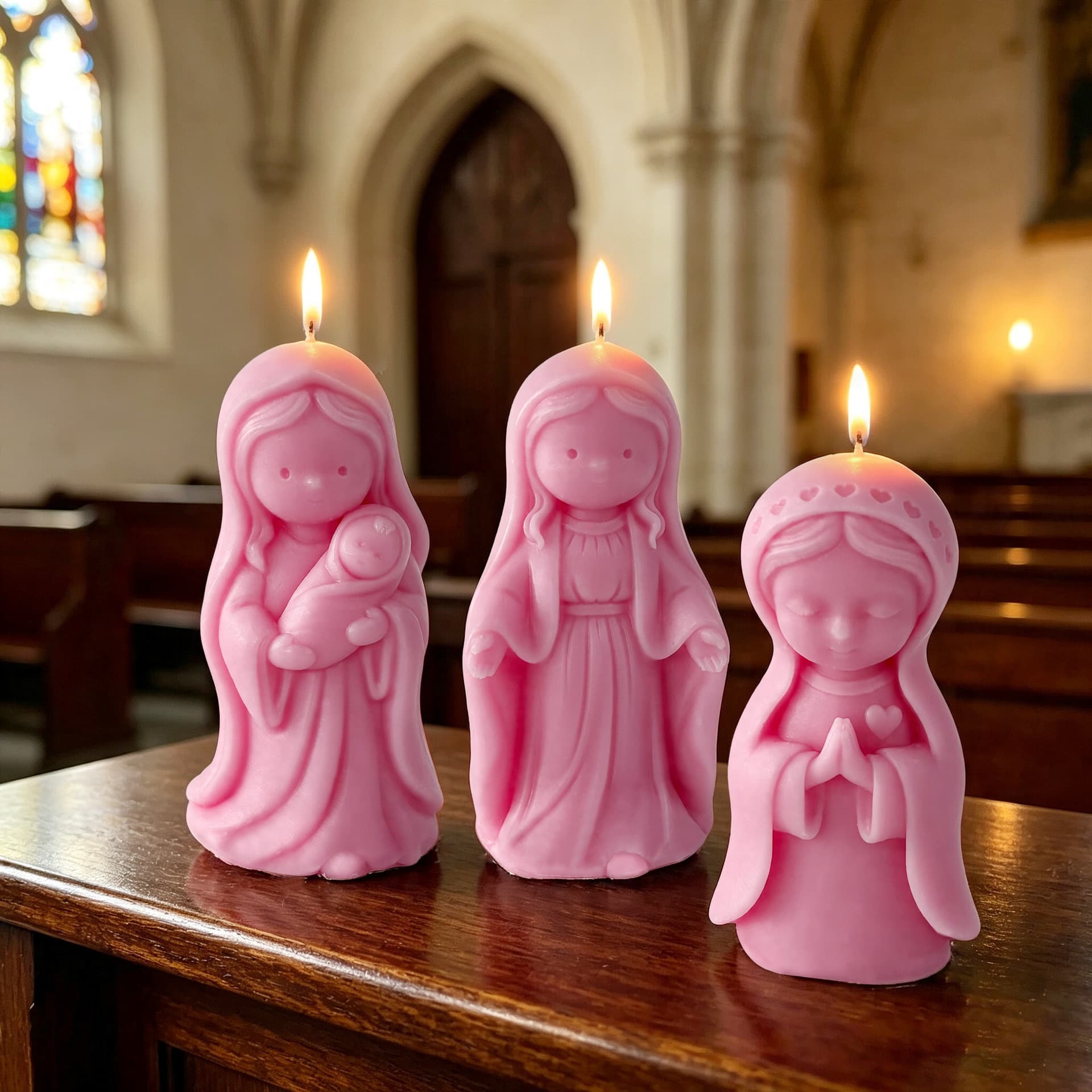Cross-border Easter church candle praying girl aromatherapy candle fragrance souvenir holiday ornament candle