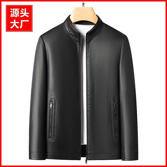 Enonobany | Autumn Leather Jacket Men's Eco Leather Hot Stand Collar Leather Jacket | Available in Thickness 2586