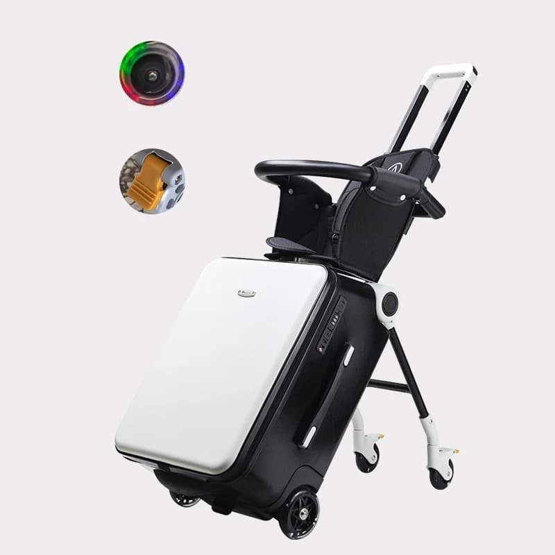 Cross-border sit-and-ride 20-inch children's trolley case for boarding and travel, baby suitcase for walking, Kid Suitcase