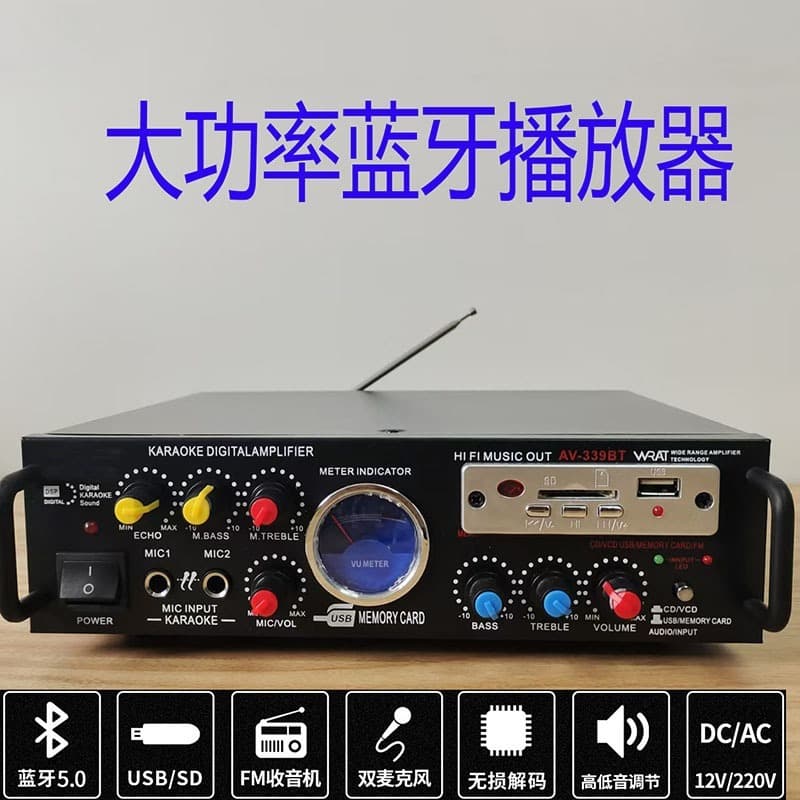 Factory Wholesale Multifunctional Bluetooth Amplifier for Home, Truck, Car, High-Power Small HiFi Professional Amplifier