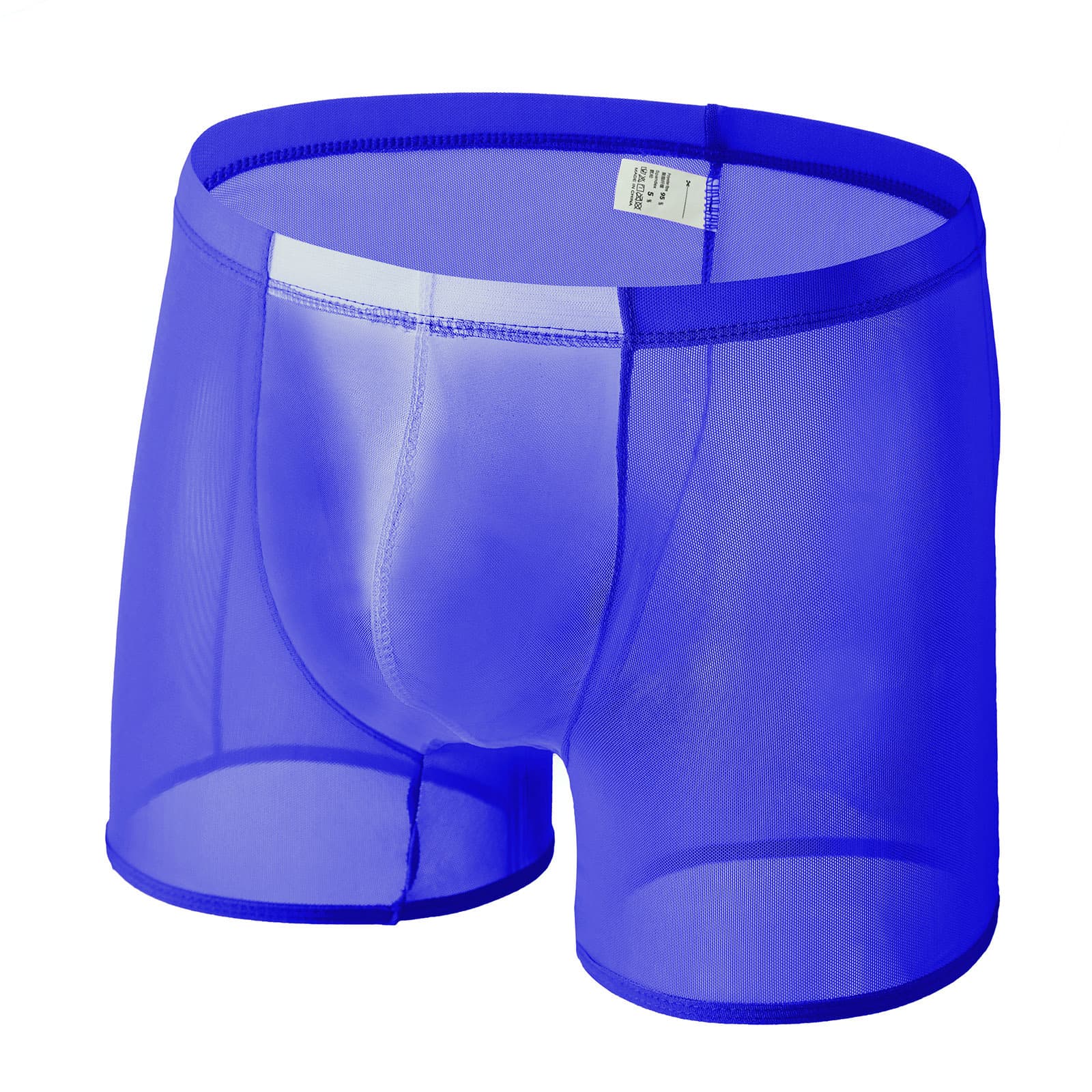 CLEVER-MENMODE Men's Sexy Pouch Breathable Mesh Boxer Briefs Ultra-Thin Transparent Comfortable Shorts