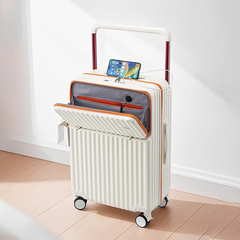 [Strictly Selected Factory] 2025 Wide Handle Front-Opening Luggage for Women, 20-inch Front-Opening Universal Wheel Trolley Case