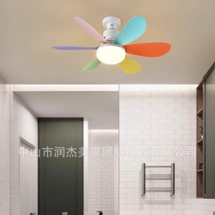 Screw-in Fan Bulb with Remote Control, Modern Ceiling Fan Light, Silent for Bedroom and Dining Room, Dimmable with Three Colors