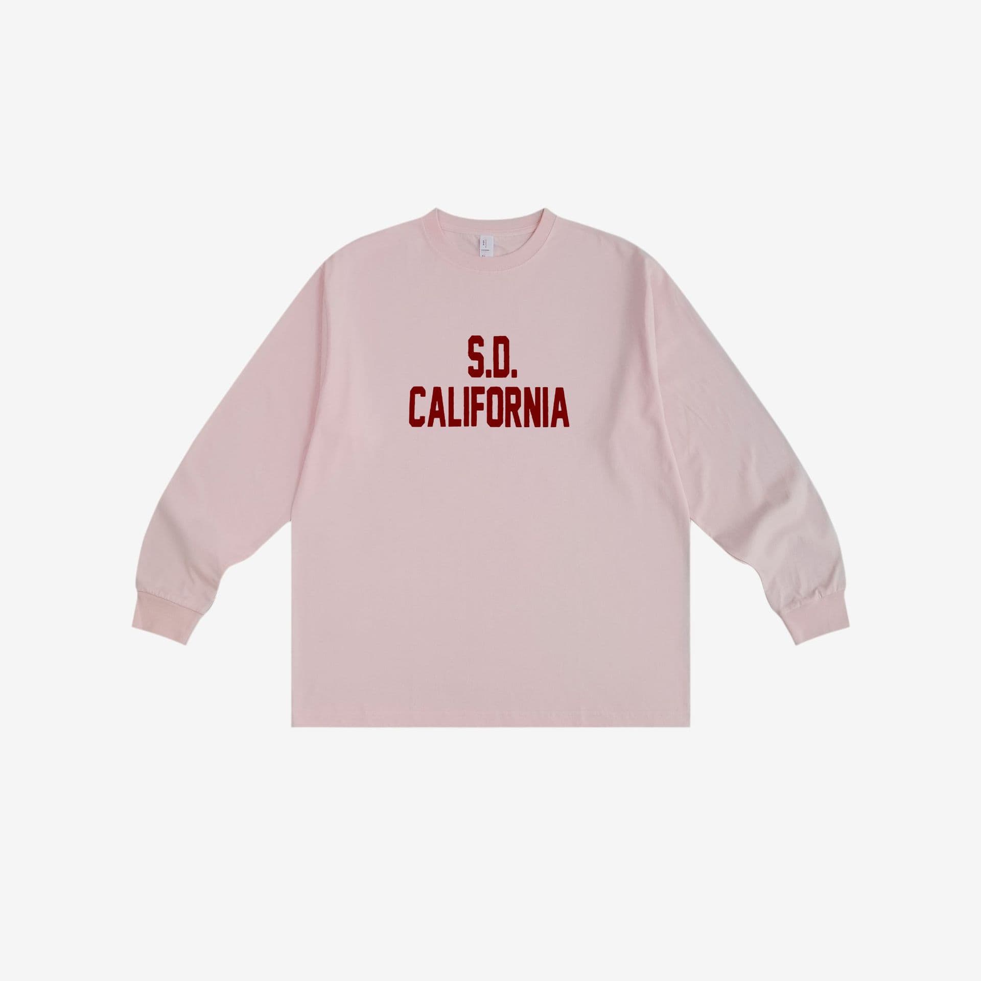 MAMINQIN New Standard Logo Print Heavyweight Round Neck Casual Relaxed Long Sleeve T-Shirt Base Layer Cotton Tee