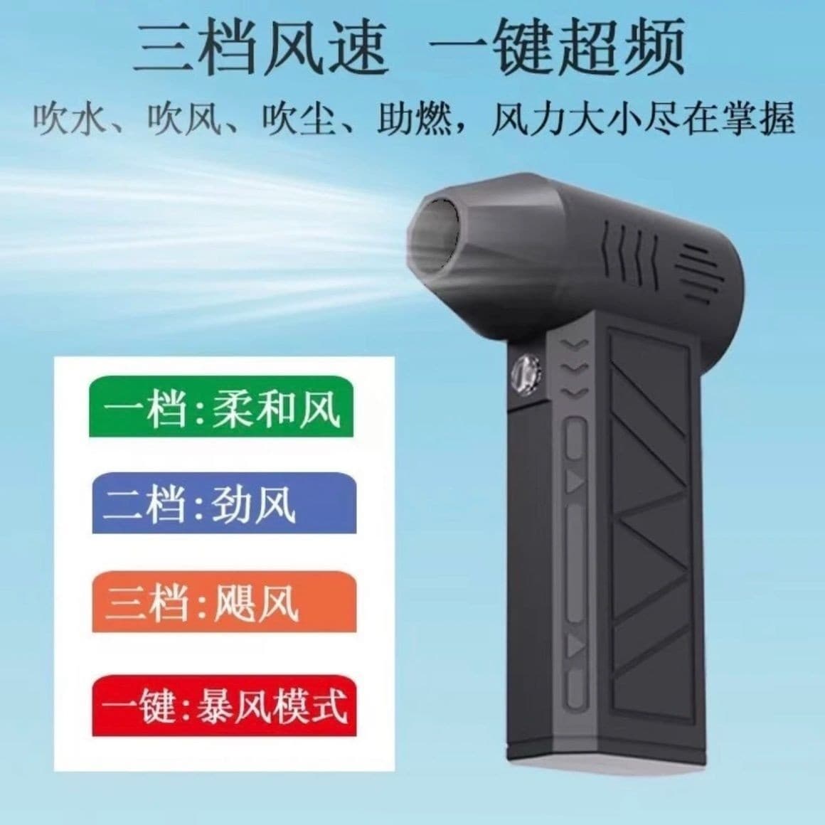 Cross-border Hot Selling High-Speed Brushless Turbo Fan Mini Portable Handheld Wireless Blower for Outdoor Use