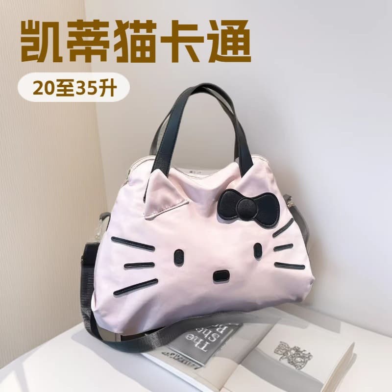 Summer Hot-Selling Kt Portable Travel Bag, Casual Kt Cartoon Luggage Bag, Hello Kitty Large-Capacity Shoulder Travel Bag for Women