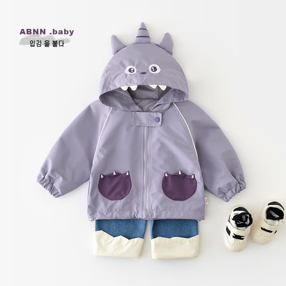 2025 Spring New Arrival Baby Jacket, Newborn Korean Style Monster Hooded Children's Windproof Jacket Top 51076