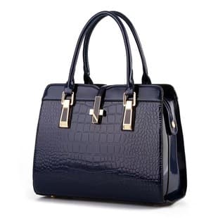 Taizhou Women's Bag Stone Grain Patent Leather Large Capacity Handbag, Structured Commuter Fashion Birkin Style Bags