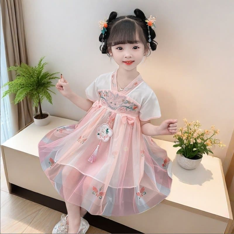 Summer Ancient Style Girl Hanfu Dress New Baby Summer Chinese Ancient Costume Summer Children Super Fairy Princess