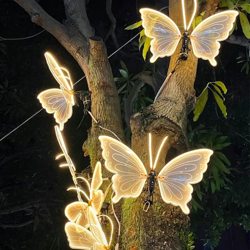 Cross-Border Hot Selling Glowing Dynamic Butterfly Light Garden Decoration Christmas Decoration Park Scenic Area Outdoor Waterproof Atmosphere Light