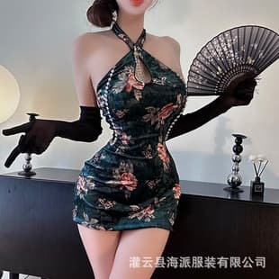 Plus Size Sexy Lingerie Cheongsam Costume Bodycon No-remove Temptation Republic Era Sleepwear Socialite Passion Pearl