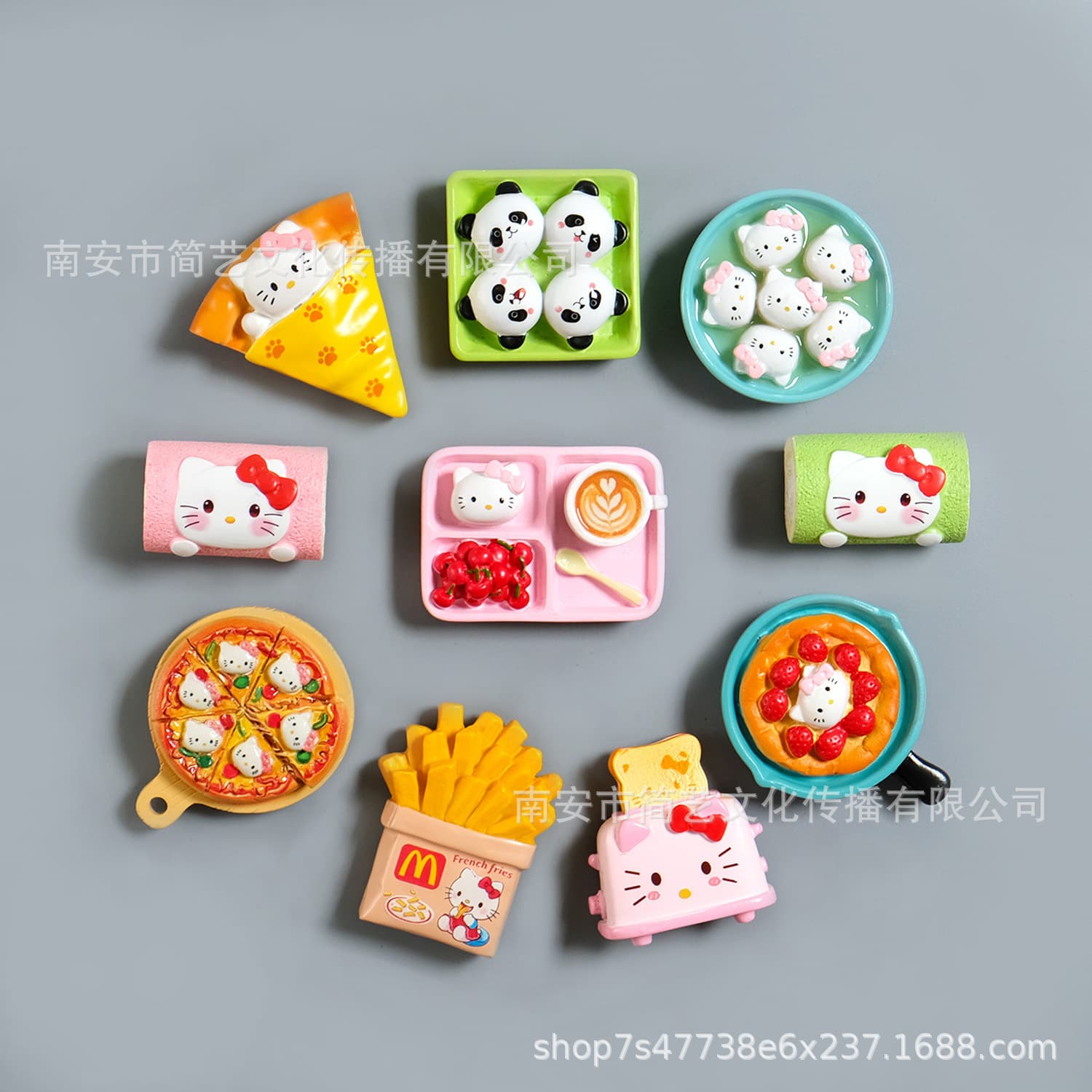 Creative Dessert Fridge Magnet Cute Cat Strong Magnetic 3D Realistic Simulation Cartoon Resin Magnet Home Decoration