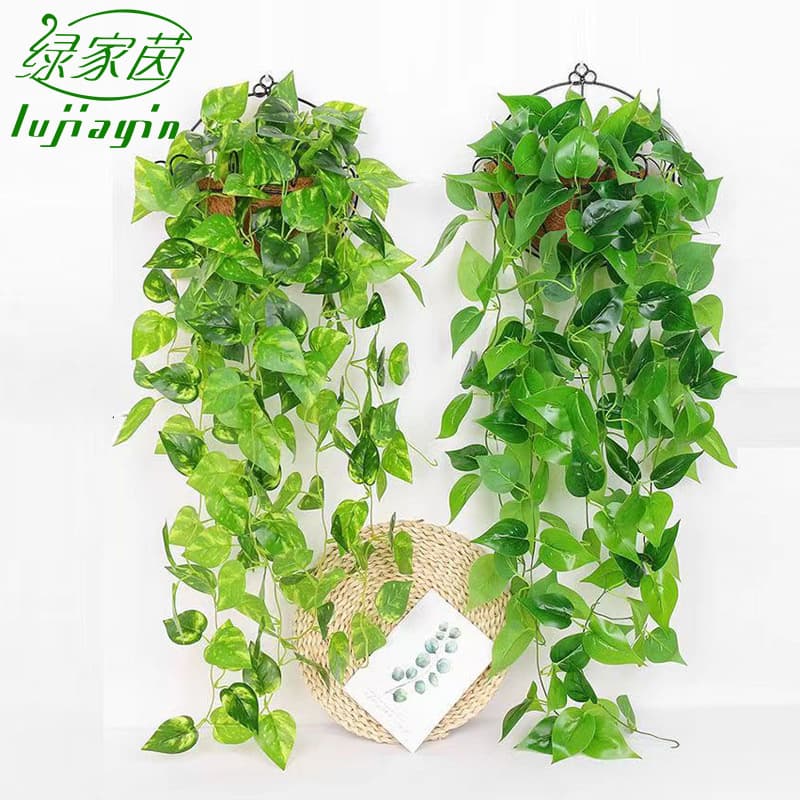 Wholesale Artificial Pothos Leaf Vine Wall Hanging Climbing Ivy Faux Vines for Indoor Home Wall Decoration