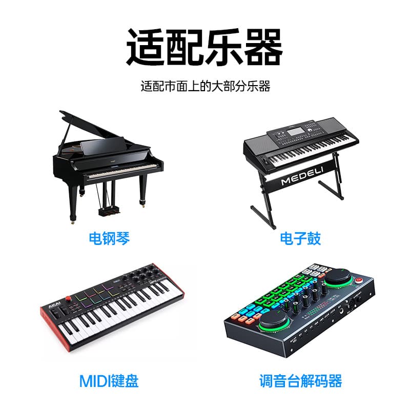 Apple Type-C to MIDI OTG Integrated Cable Lightning to USB-B Male Electronic Instrument Connection Cable