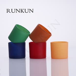 Factory Wholesale Candle Cups Candle Containers Colored Glass Candle Cups Colored Round Aromatherapy Glass Cups