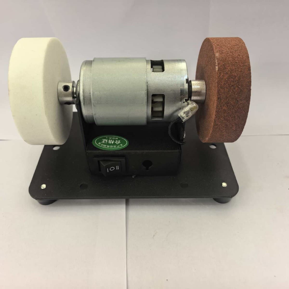 Mini Bench Grinder, Household Sharpening Machine Coarse/Fine Wheel Motor Polishing Electric Rust Removal Speed-adjustable Grinder