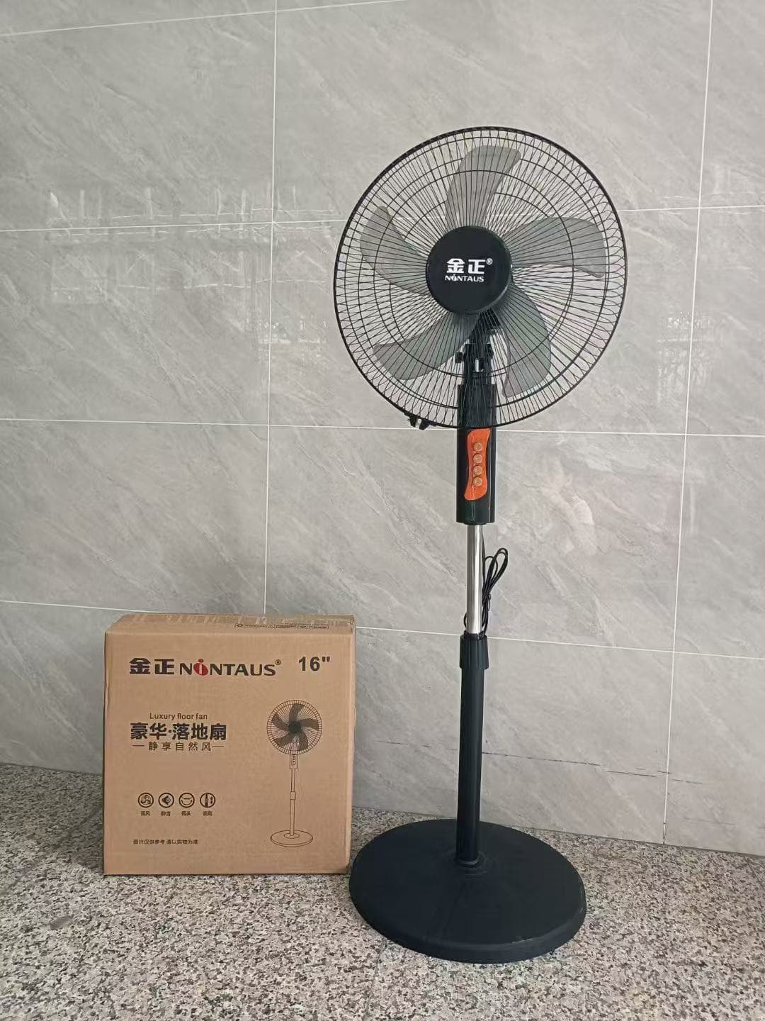 Jinzheng 16-inch Electric Fan, Household Oscillating Floor Fan, Remote Control Table Fan, Quiet Vertical High-Wind Fan Wholesale