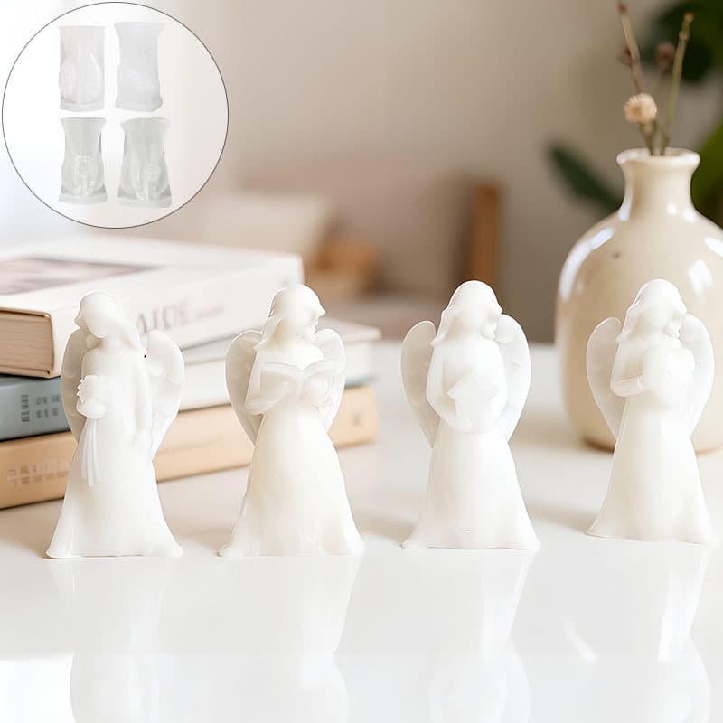 Cross-border Hot Selling Angel Girl Candle Aroma Silicone Mold 4 Styles Plaster Angel Home Decoration Mold