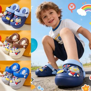 Cloud-Like Kids' Croc Sandals, Boys and Girls Summer New EVA Thick Sole Anti-Slip Two-Way Sandals for Middle and Older Children