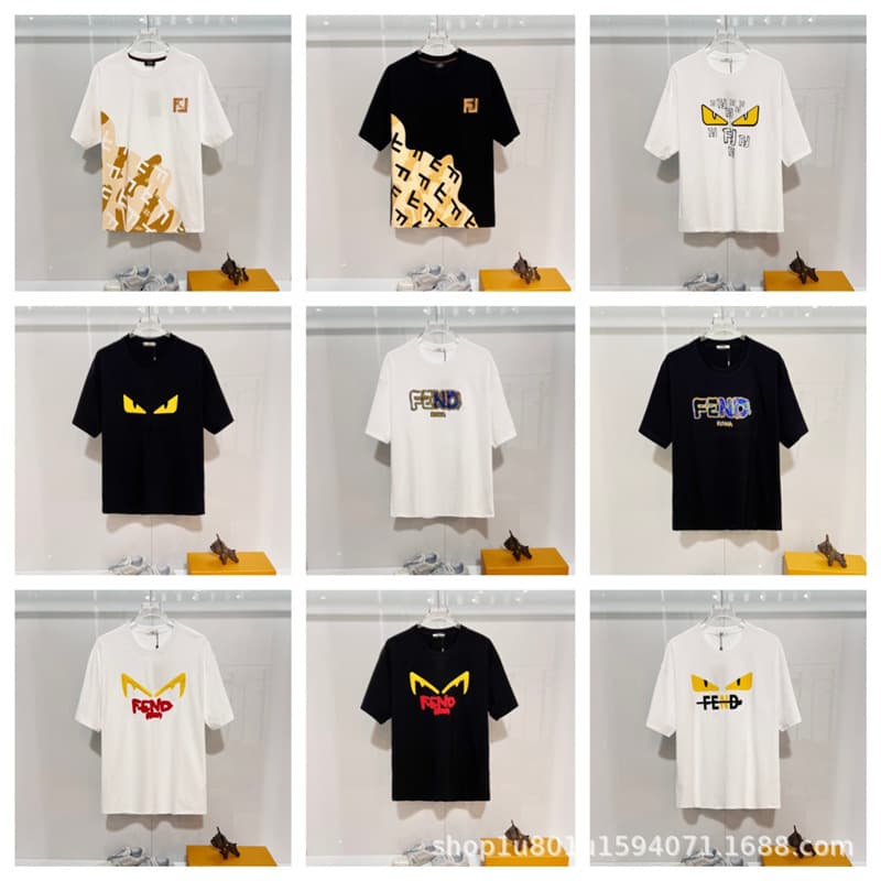 Cross-Border High-Quality Fen Correct Version F Brand Little Monster F Brand Summer Hot-Selling Eye Letter Print Classic Round Design