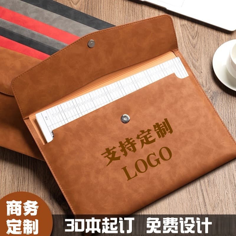 A4 Business Leather-like Storage Document/Exam Paper Folders Waterproof Large Capacity File Bags Custom Logo Printing