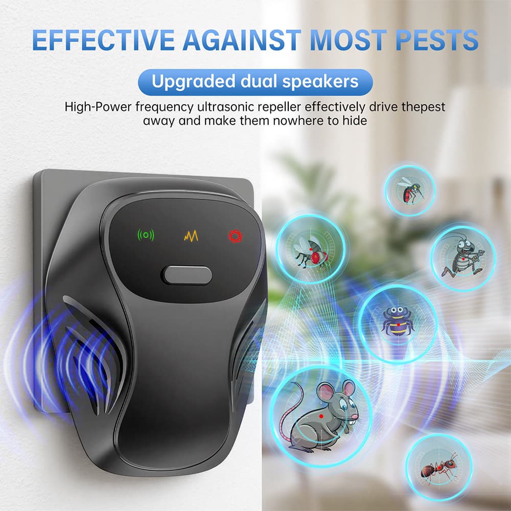 2026 New Three-Gear Variable Frequency Ultrasonic Mosquito Repeller Multi-Function Pest Repeller Rodent Repeller Cross-Border Export Hot Seller