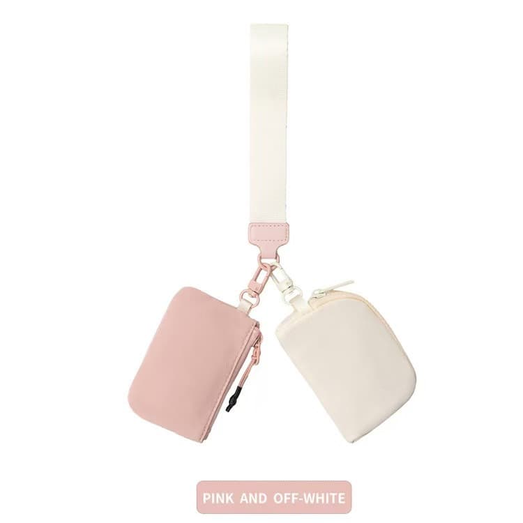 Lulu-style Wristlet Pouch Waterproof Nylon Fashionable Mini Wallet Portable Lululemon Card Holder Dual Pouch