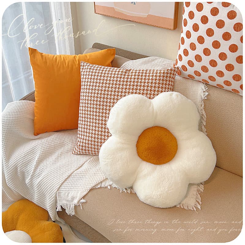 Living Room Sofa Cushion Cover Floral Pillow Back Balcony Window Sill Pillowcase Set Combination Pillow Cover Without Insert