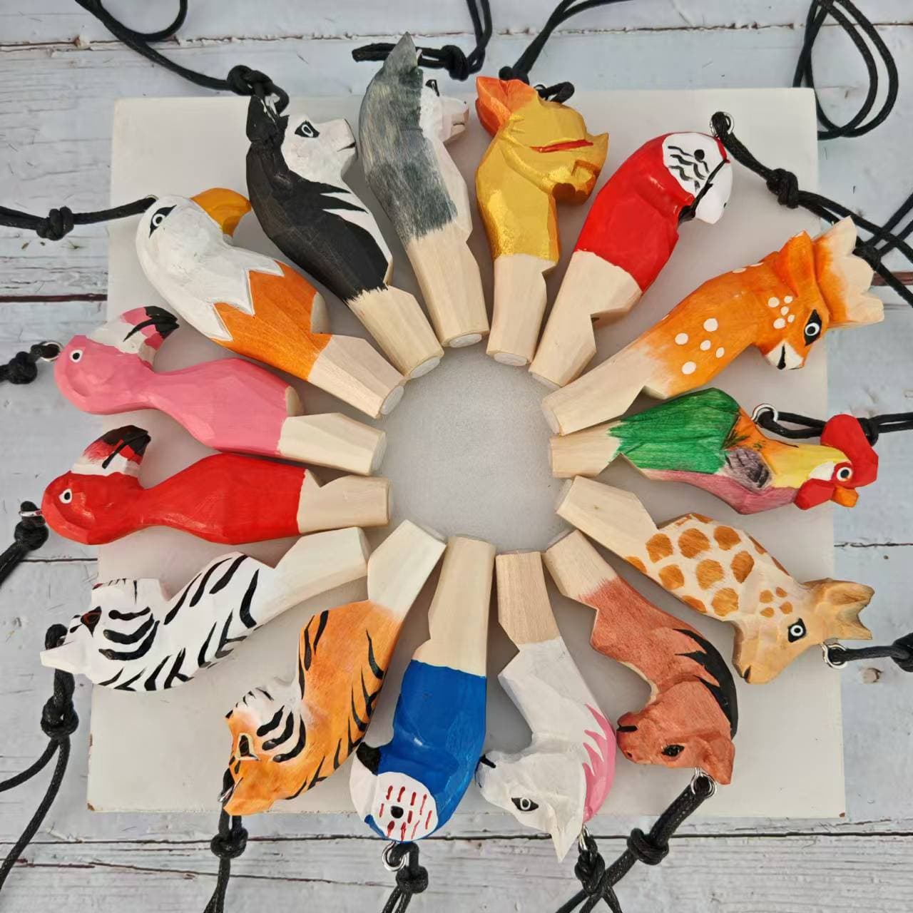 DIY Wood Carving Handmade Whistle Decoration Wooden Whistle Children's Toy Wooden Animal Creative Personalized Craft