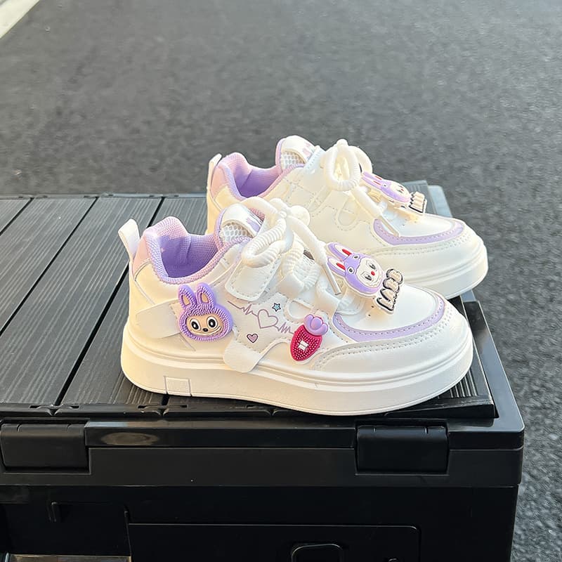 2025 New Autumn Girls Shoes Versatile Children's Princess Sneakers Soft Sole Girls Sports White Sneakers Hot Style