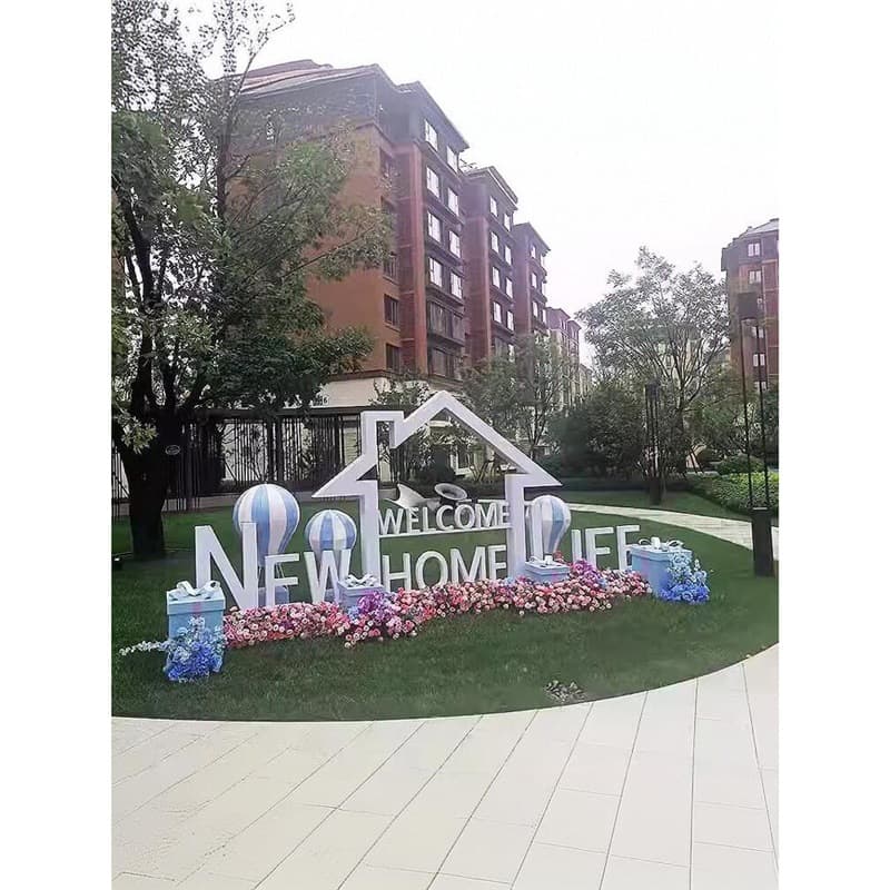 Landscape Garden Outdoor Welcome Home Sculpture Decoration Stand Resin Craft Rural Style Synthetic Material Home Decor