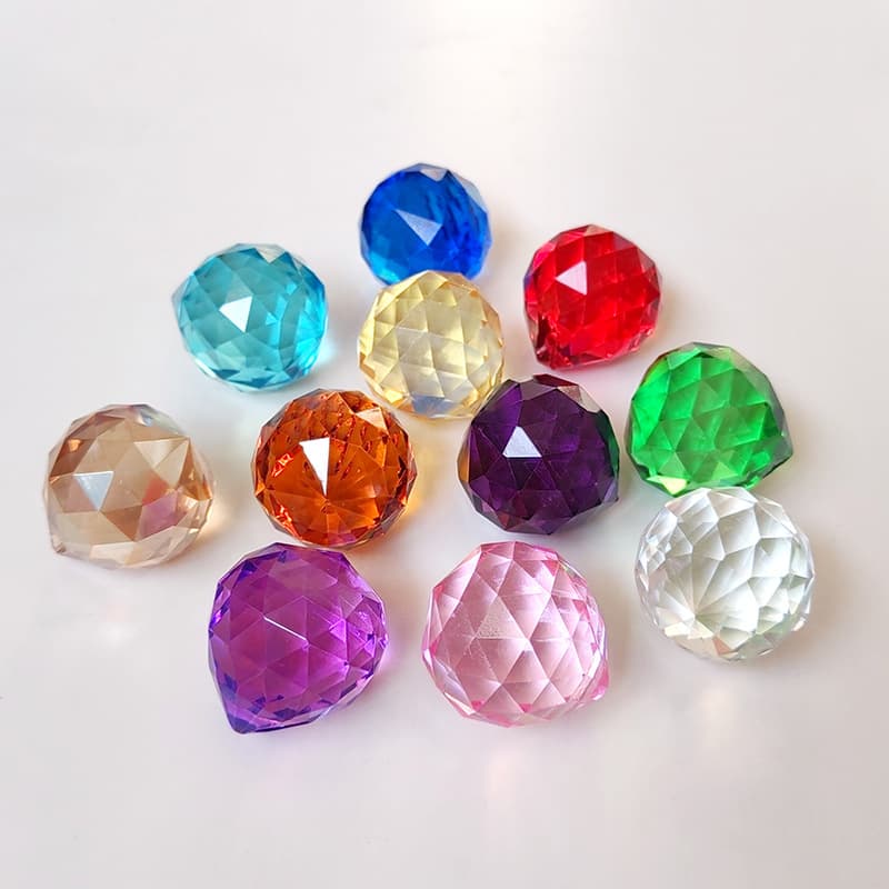 Crystal beaded curtain pendant, spherical faceted glass pendant, DIY beaded pendant, crystal lamp decoration.