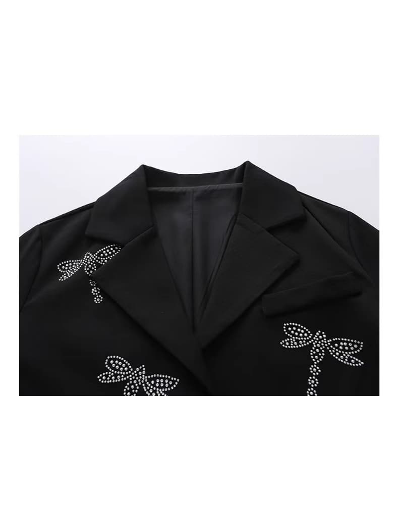 Spring Autumn Medium Big Girls Blazer Flip Collar Trendy Stylish Children's Clothing Kids Girls Blazer Cross-border