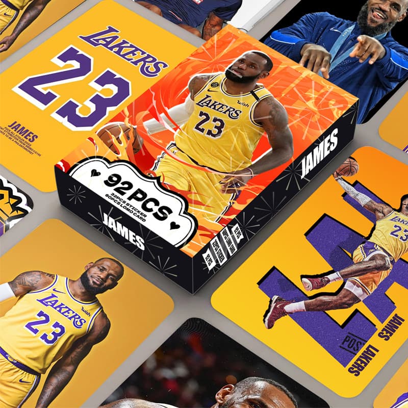 92 LOMO Cards James Double-Sided Small Cards Star Player Cards Photo Cards Laser Box Collection Cards Bookmarks