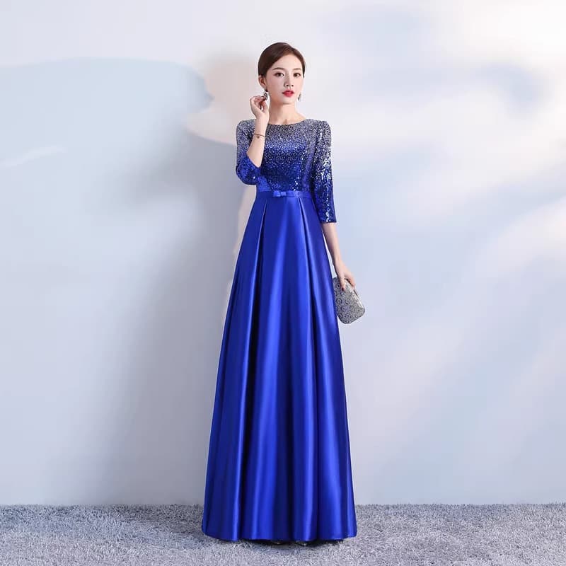 New evening dress for women, banquet temperament dress, host slim light luxury dress, chorus performance dress, spring and summer