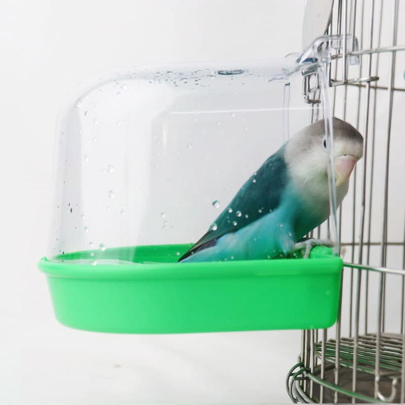 External Bird Bath Basin for Bathing, Suitable for Budgerigars, Lovebirds, and Small Birds, Available in Stock, Transparent Parrot Bathing Box