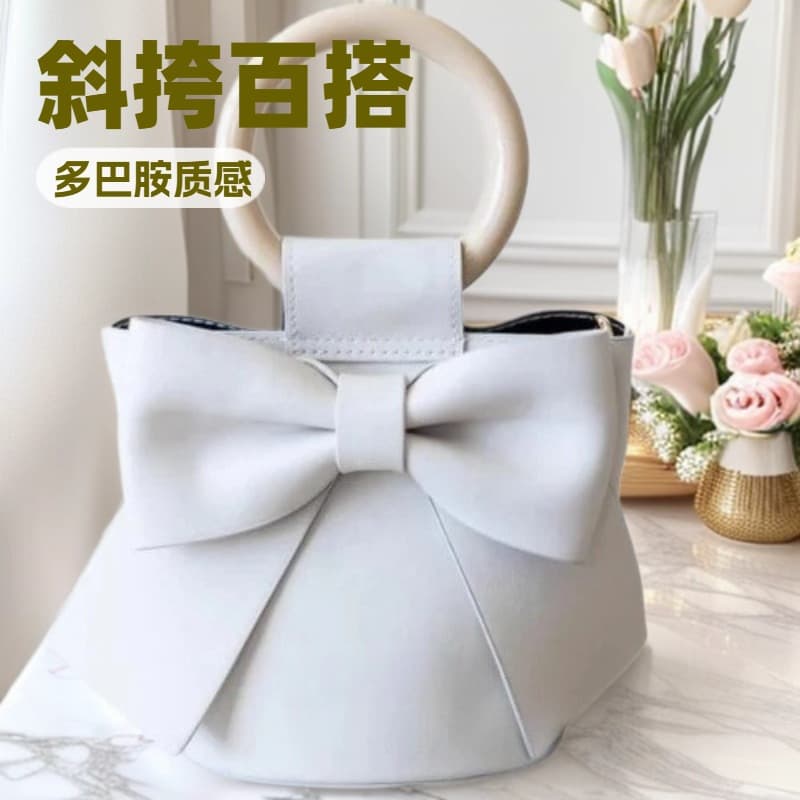 Bow Handbag Crossbody Bag Bucket Bag Fairy Bag Fashion Versatile Hand Carry Shoulder Bow Portable