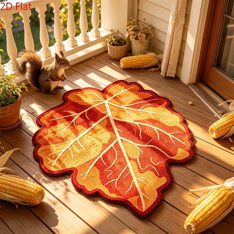 Amazon Cross-border Autumn Pumpkin Maple Leaf Cashmere-like Cartoon Doormat Entryway Door Mat Bathroom Absorbent Foot Mat
