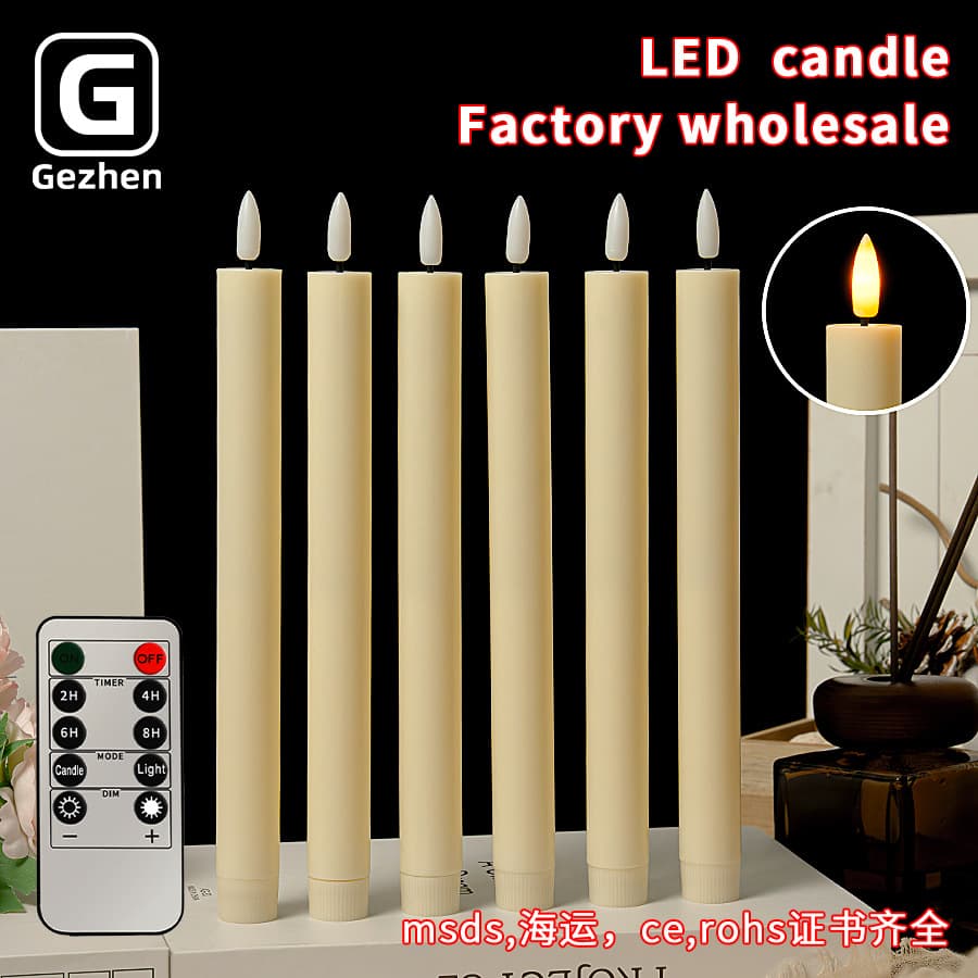 Amazon Long Pole Candle LED Digital Candle Birthday Wedding Decoration Atmosphere Light Pole Wax with Remote Control Candle Light