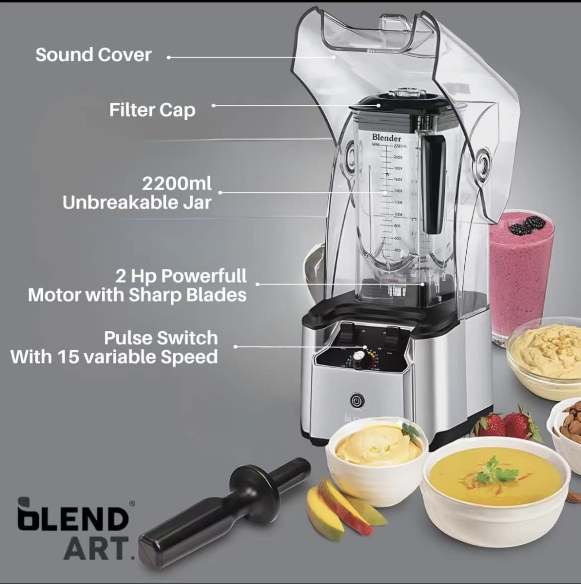 Export Blender Ice Crusher Smoothie Maker Quiet with Soundproof Cover Blender Food Processor