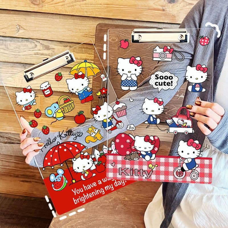 Cute Kitty acrylic A4 board folder folder board a5/a6 student writing pad test paper data storage